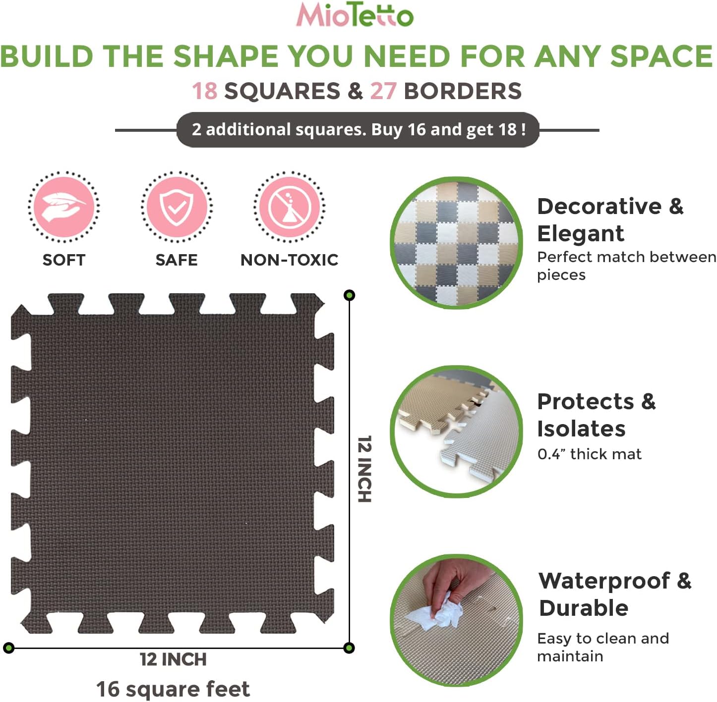 Soft Non-Toxic Baby Play Mats